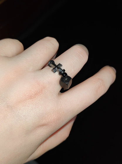 Chinoiserie Natural Jade Beads Ring