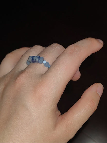 Chinoiserie Natural Jade Beads Ring