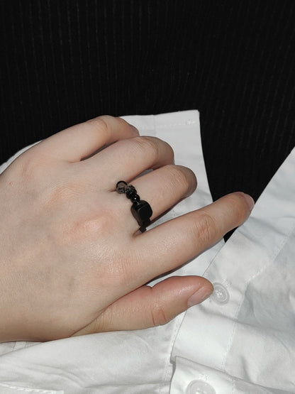 Chinoiserie Natural Jade Beads Ring