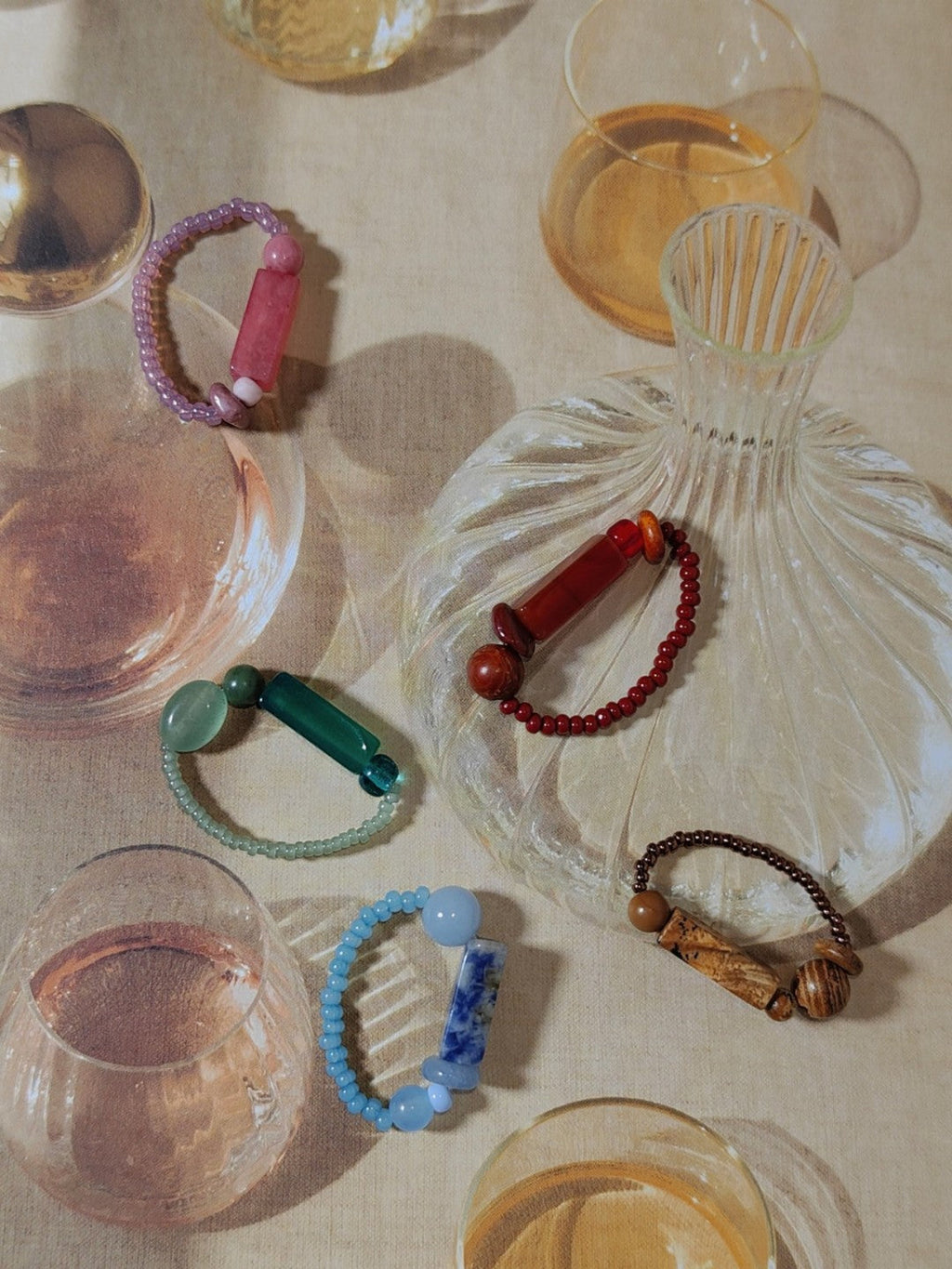 Chinoiserie Natural Jade Beads Ring,Lumivault.