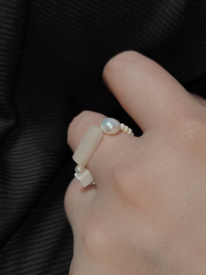 Chinoiserie Natural Jade Beads Ring,Lumivault.