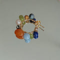 Chinoiserie Natural Jade Colorful Hoop Earrings,Type 1,Lumivault.
