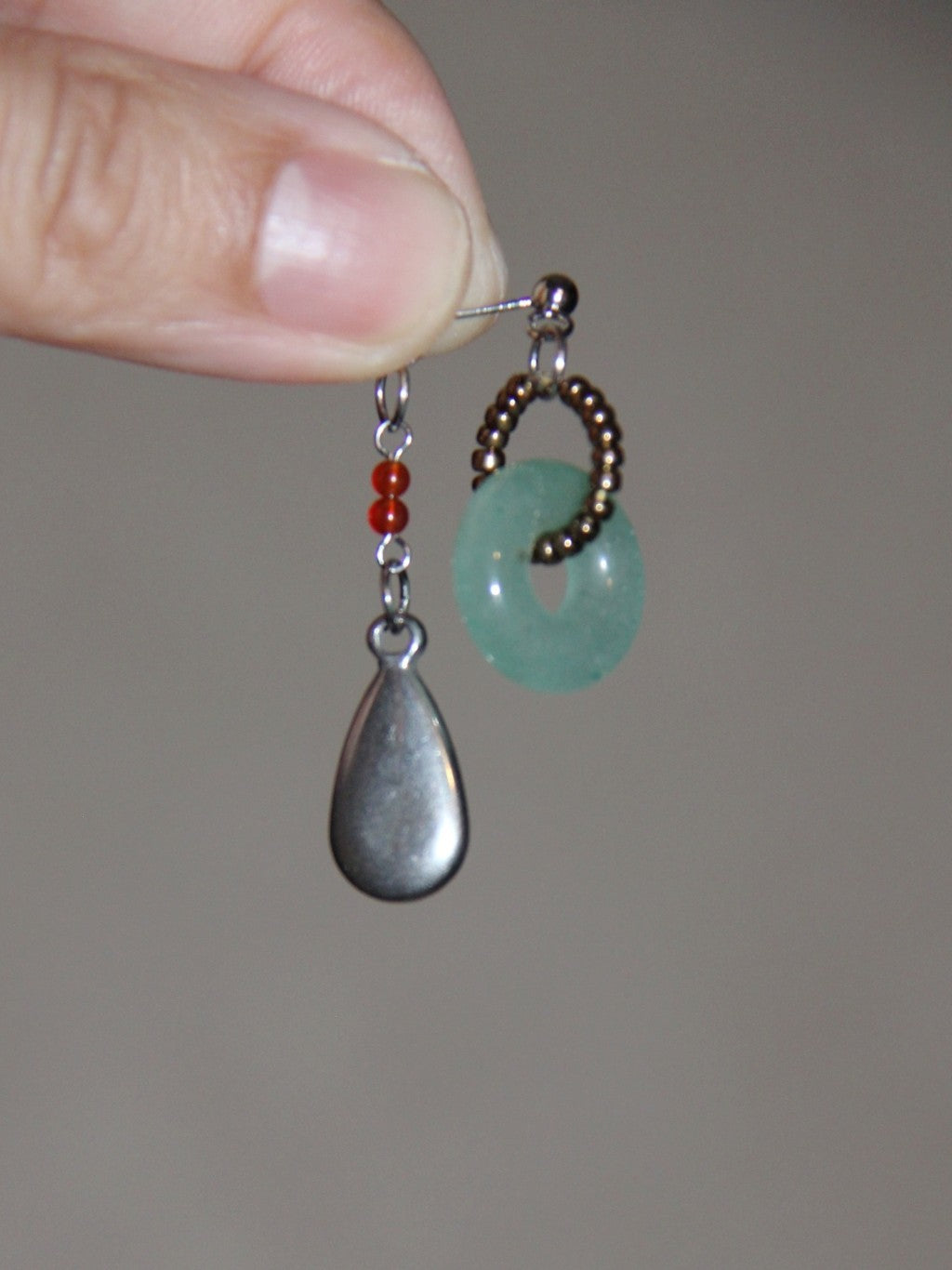 Chinoiserie Natural Jade Hoop Beaded Drop Earrings,Lumivault.