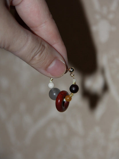 Chinoiserie Natural Jade Hoop Earrings