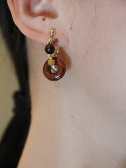 Chinoiserie Natural Jade Hoop Earrings