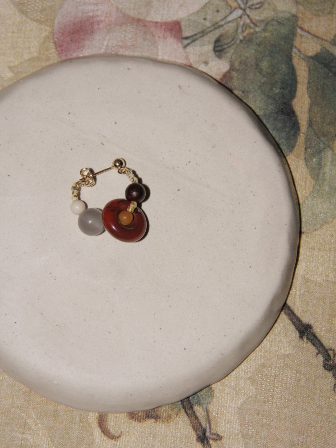 Chinoiserie Natural Jade Hoop Earrings