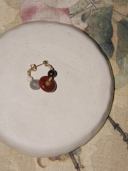 Chinoiserie Natural Jade Hoop Earrings