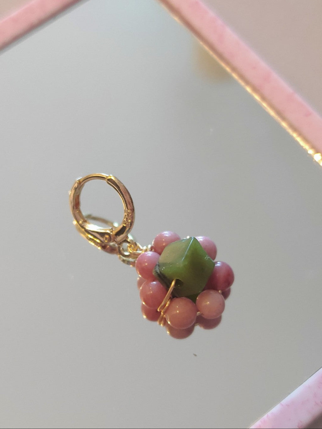Chinoiserie Natural Jade Huggies Earrings,Lumivault.