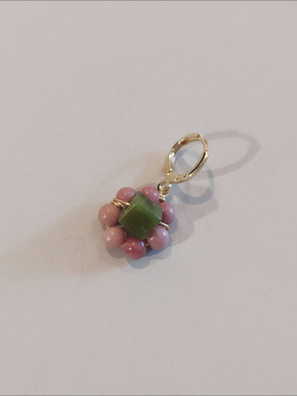 Chinoiserie Natural Jade Huggies Earrings,Lumivault.