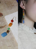Chinoiserie Natural Jade Rainbow Candy Drop Earrings,Lumivault.