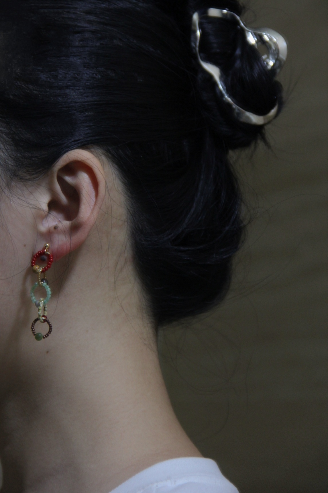 Chinoiserie Natural Jade Red Earrings