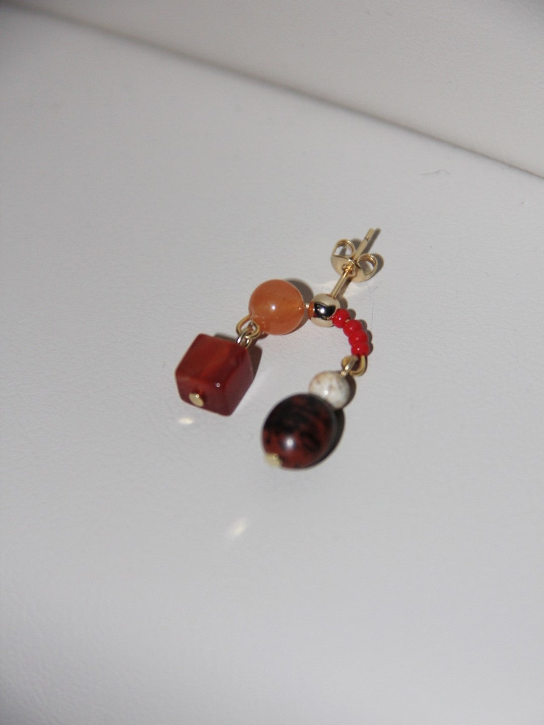 Chinoiserie Natural Jade Red Earrings,Lumivault.