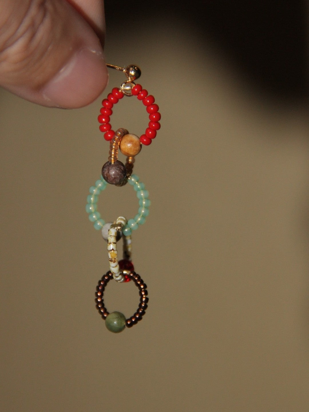 Chinoiserie Natural Jade Red Earrings