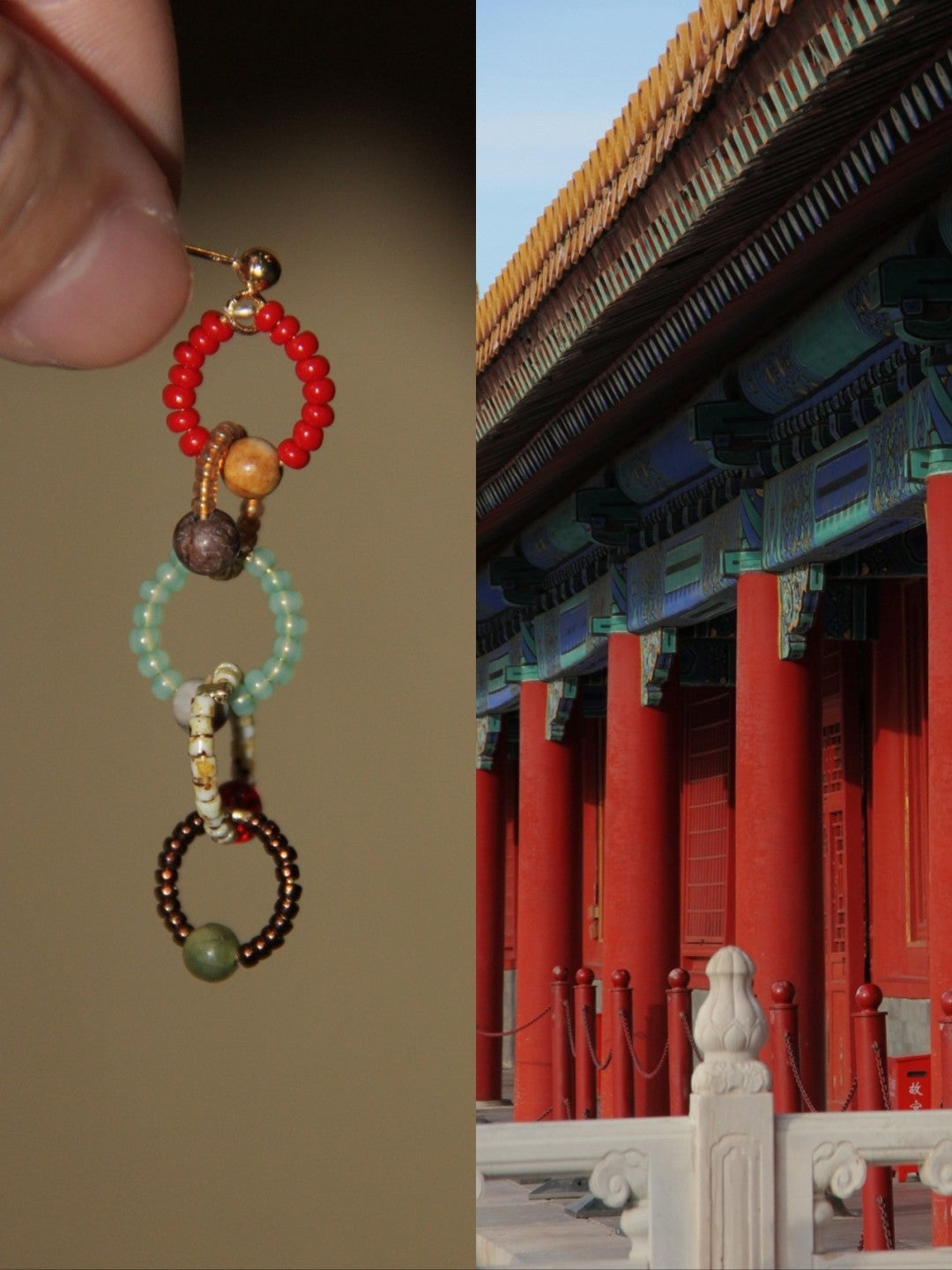 Chinoiserie Natural Jade Red Earrings,Lumivault.