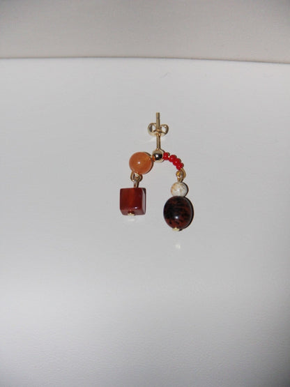 Chinoiserie Natural Jade Red Earrings