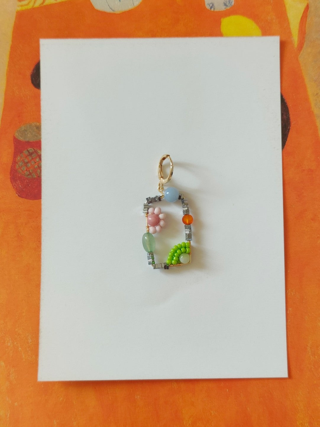 Chinoiserie Natural Jade Square Earrings