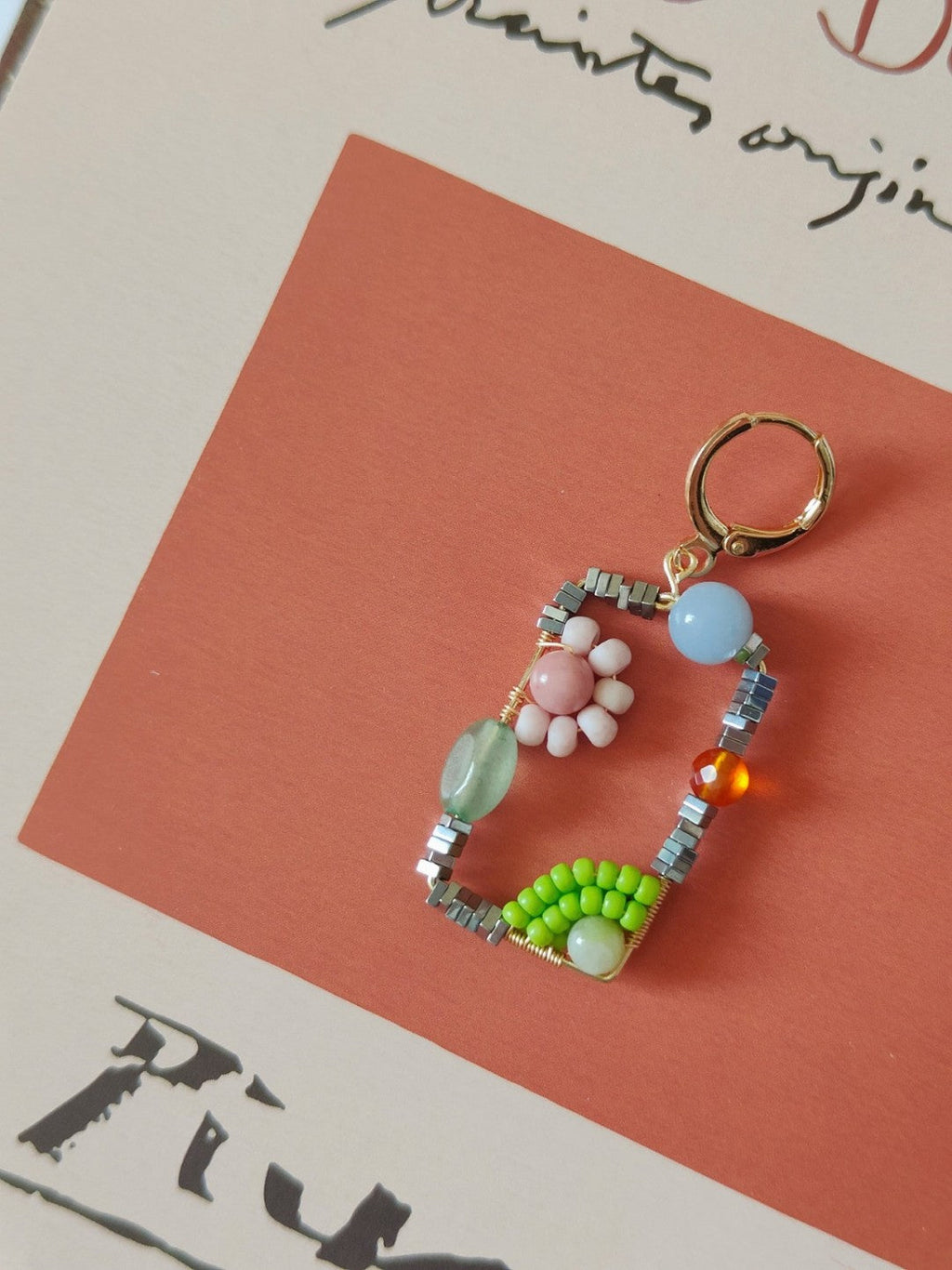 Chinoiserie Natural Jade Square Earrings,Lumivault.