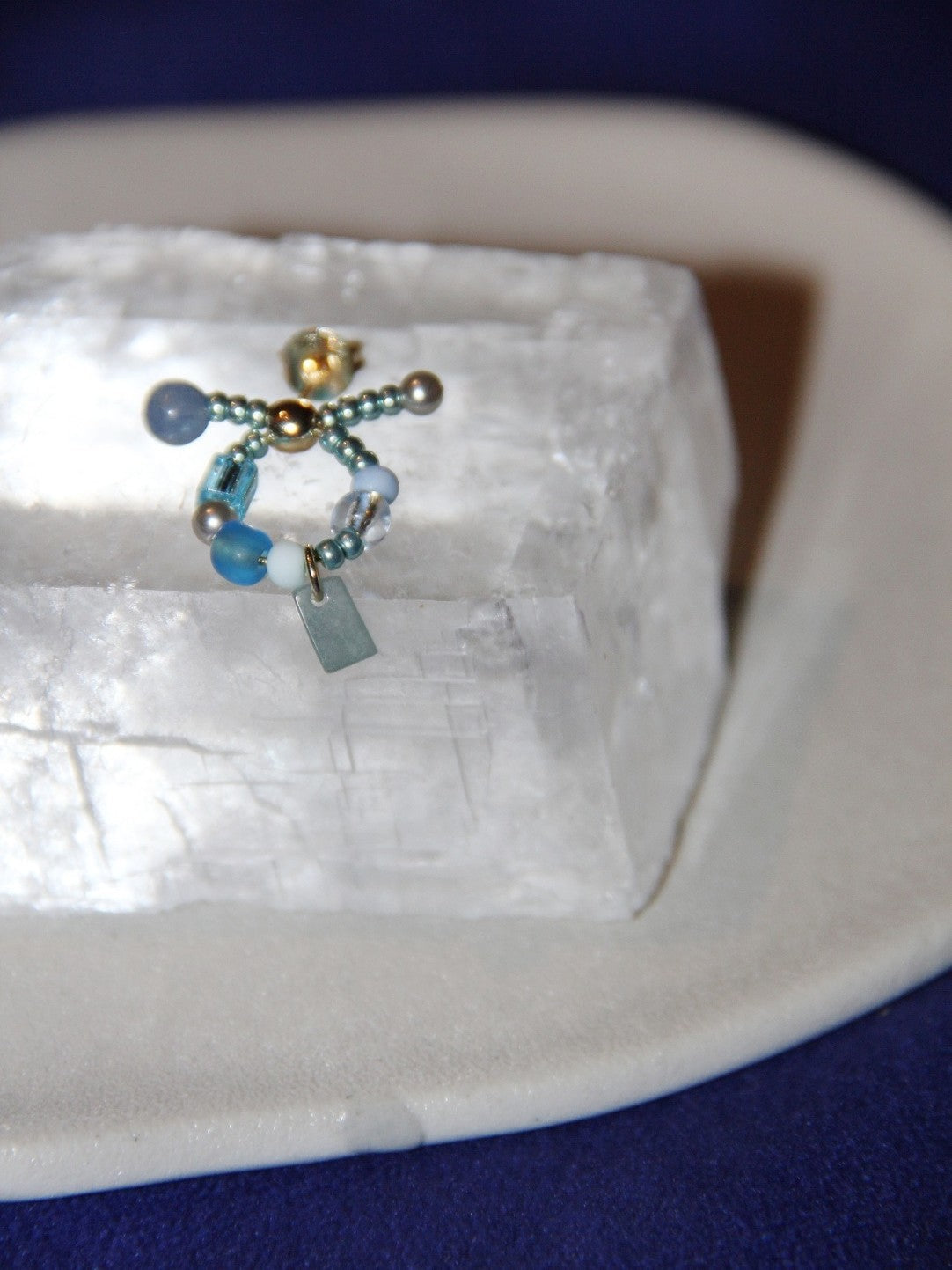 Chinoiserie Natural Jade Twisted Beaded Earrings