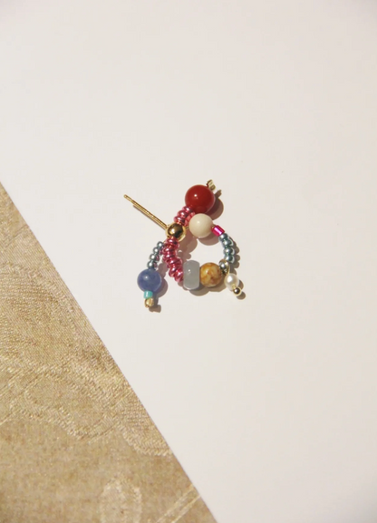 Chinoiserie Natural Jade Twisted Beaded Earrings