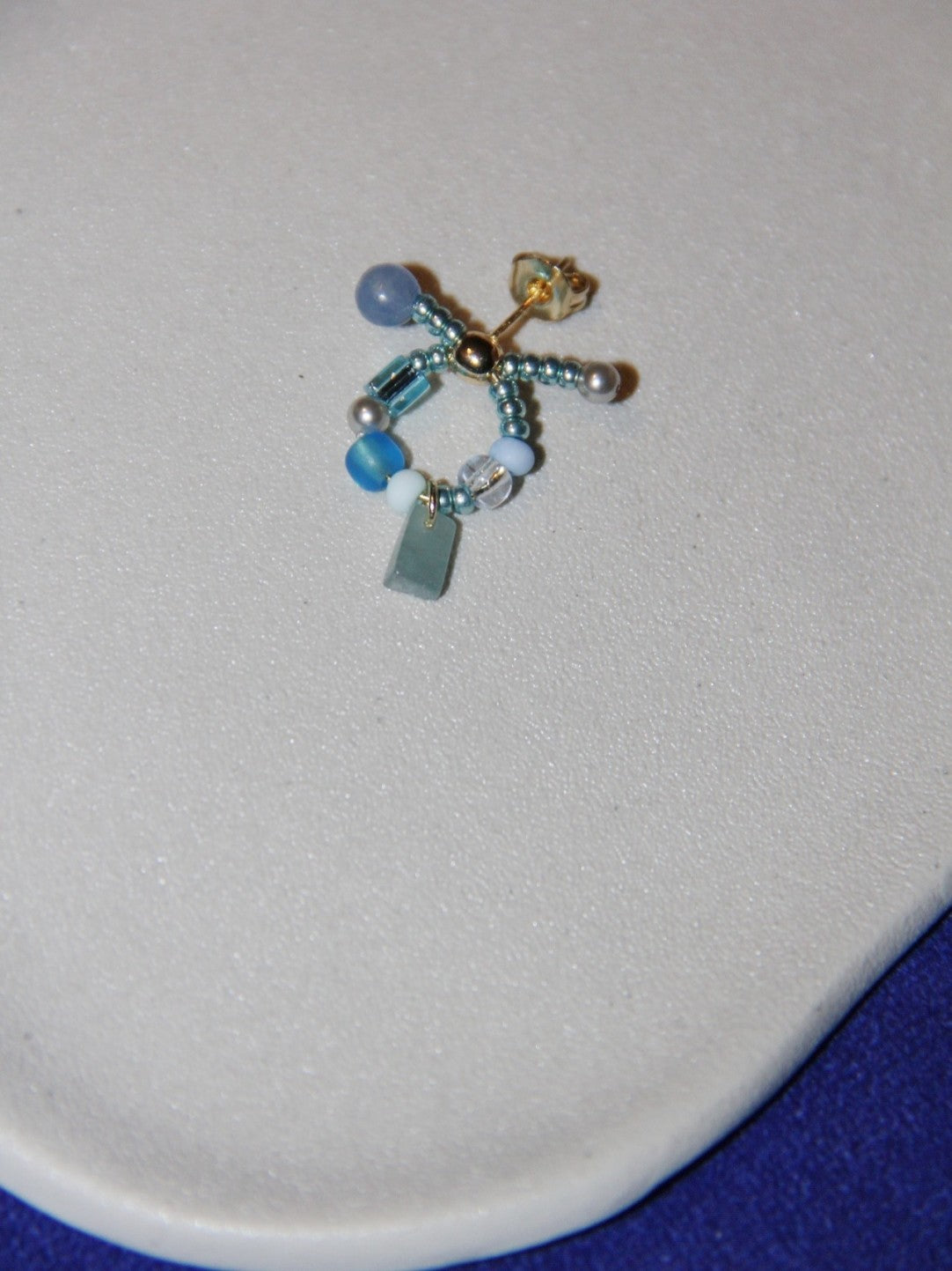 Chinoiserie Natural Jade Twisted Beaded Earrings