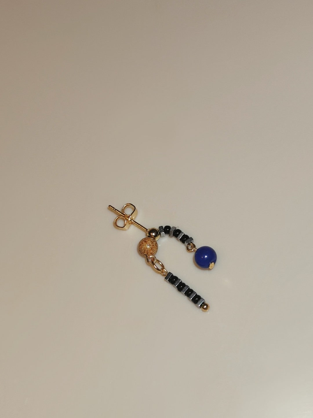 Chinoiserie Natural Lapis Lazuli Beaded Earrings,Lumivault.