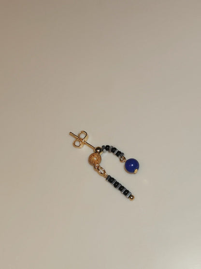 Chinoiserie Natural Lapis Lazuli Beaded Earrings