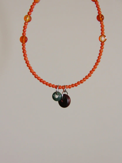 「Chinoiserie」 Natural Stone  Red Green  Bracelet - Lumivault