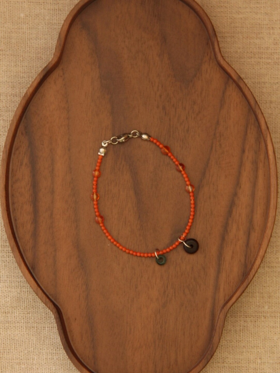 「Chinoiserie」 Natural Stone  Red Green  Bracelet - Lumivault
