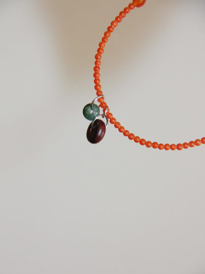 「Chinoiserie」 Natural Stone  Red Green  Bracelet - Lumivault