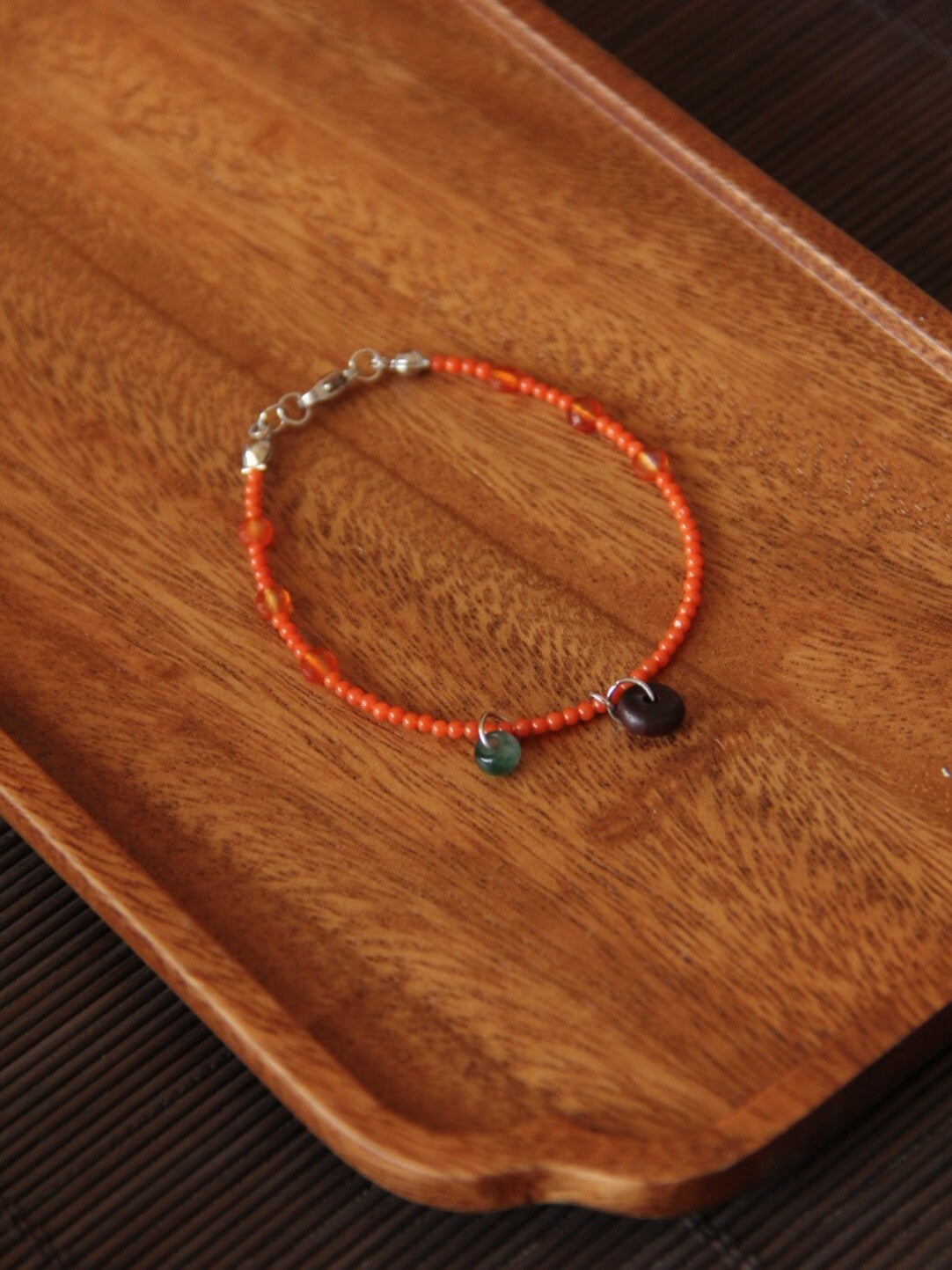 「Chinoiserie」 Natural Stone  Red Green  Bracelet - Lumivault