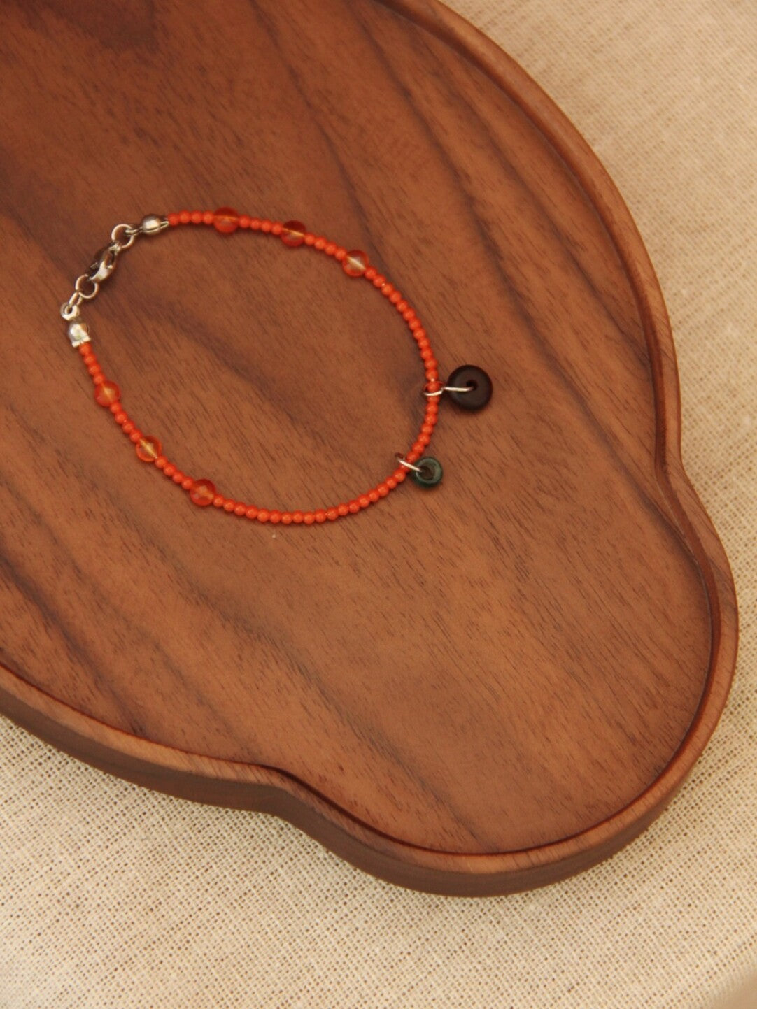 「Chinoiserie」 Natural Stone  Red Green  Bracelet - Lumivault