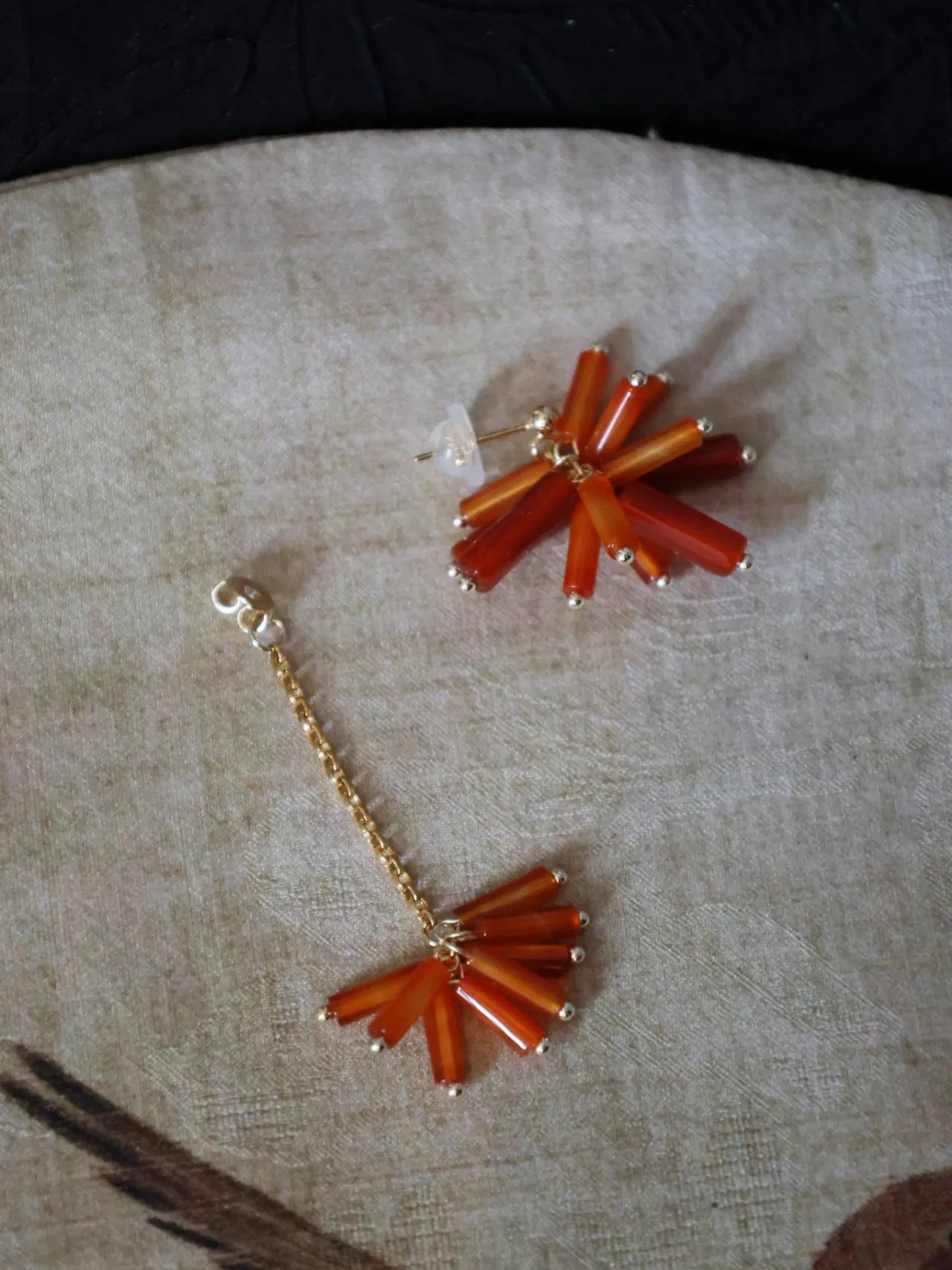 Chinoiserie New Year Red Firecrackers Earrings,Lumivault.