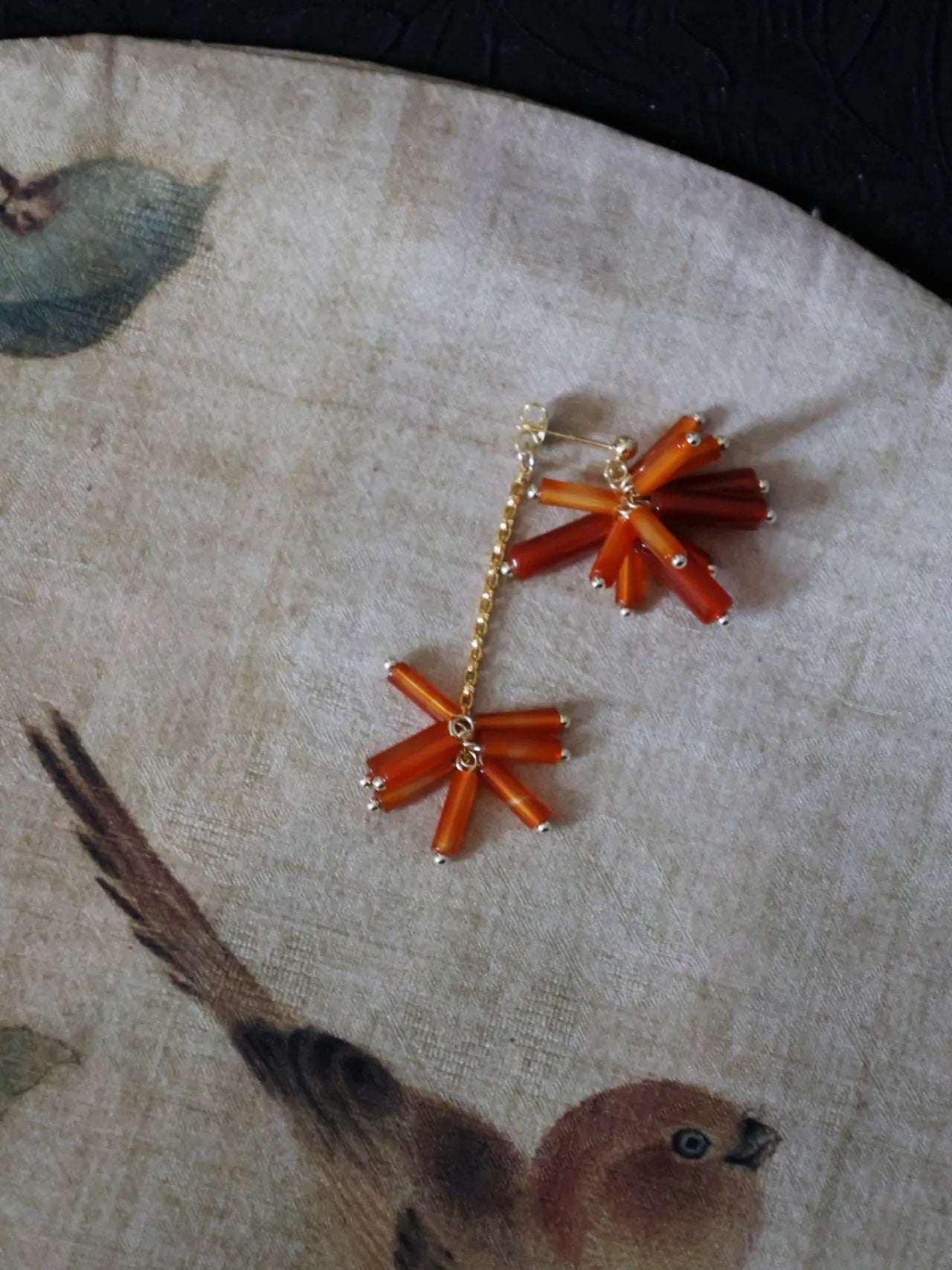 Chinoiserie New Year Red Firecrackers Earrings