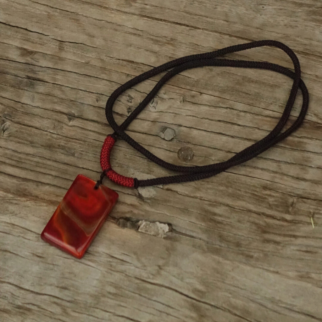 「Chinoiserie」Ping An Red Agate Necklace,Lumivault.