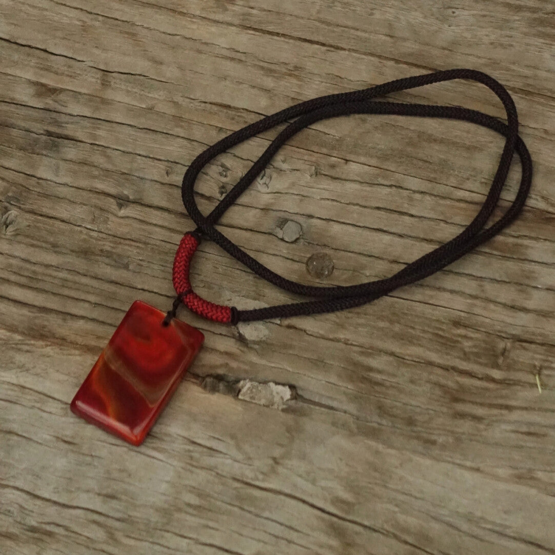 「Chinoiserie」Ping An Red Agate Necklace - Lumivault