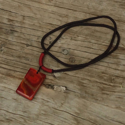 「Chinoiserie」Ping An Red Agate Necklace - Lumivault
