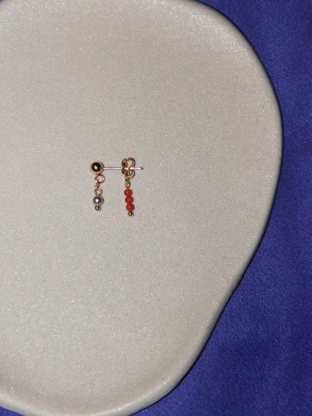 Chinoiserie Red Agate Mini Beaded Earrings