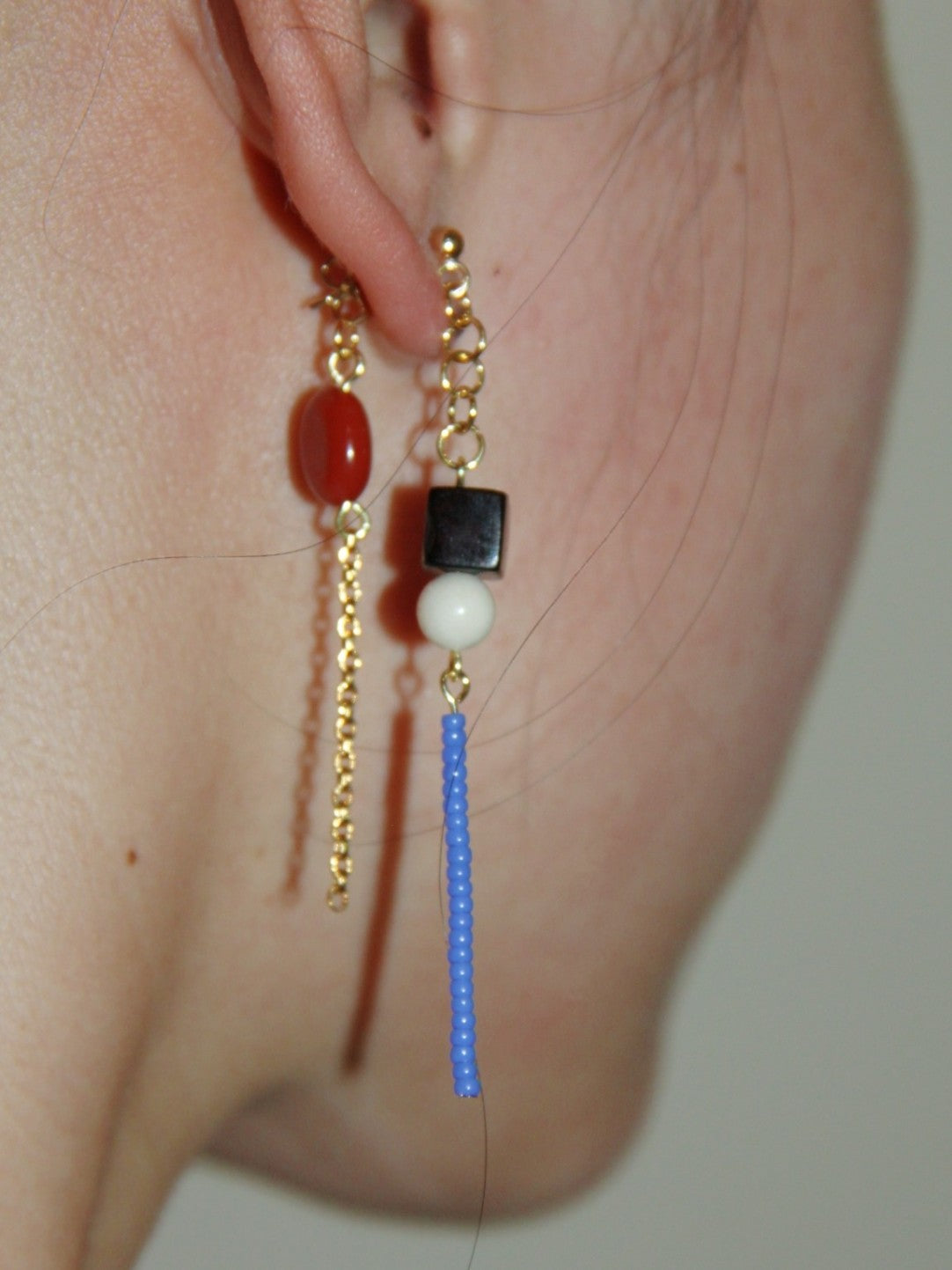 「Chinoiserie」Sandalwood Beaded Long Earrings,Lumivault.