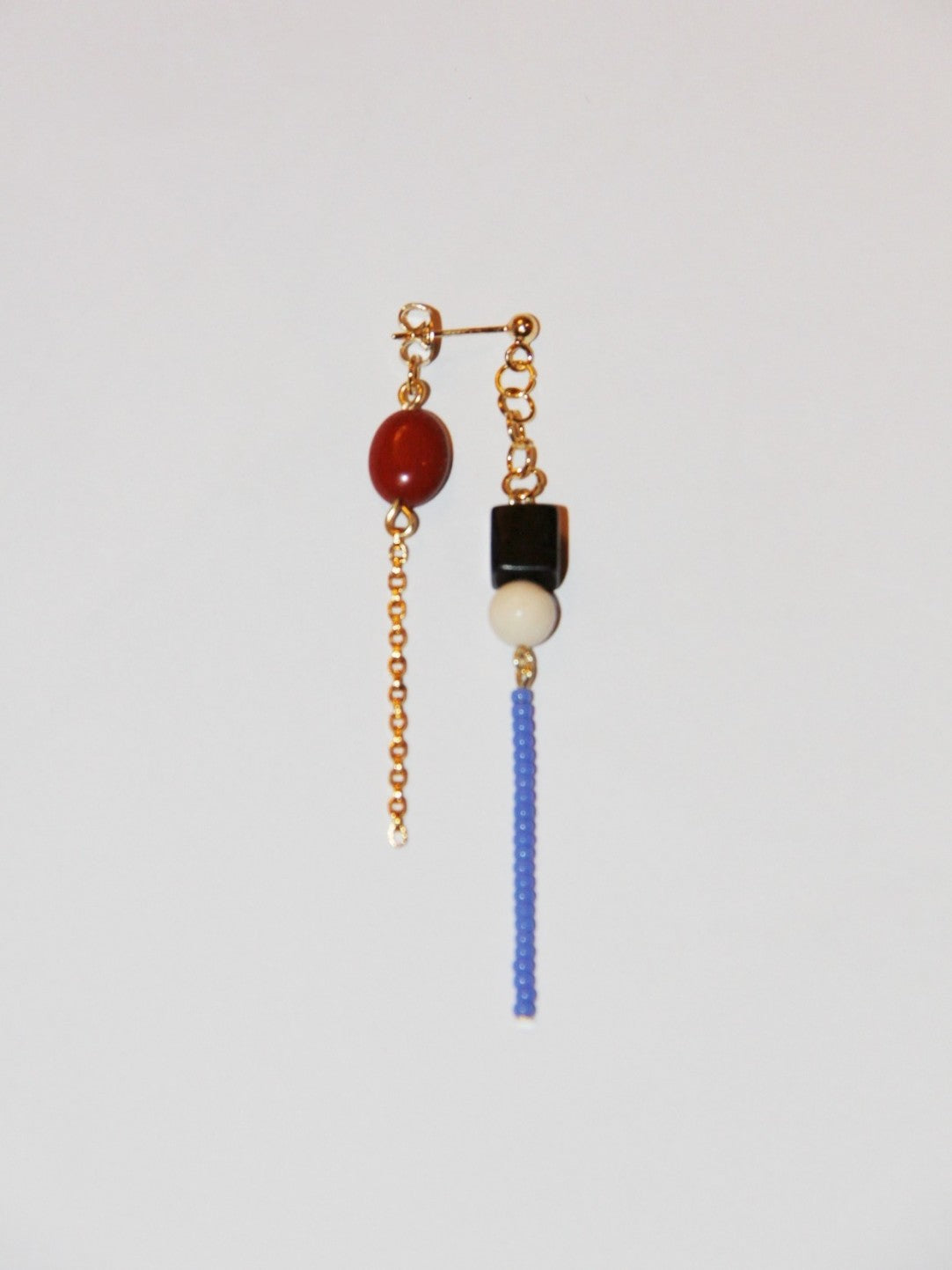 「Chinoiserie」Sandalwood Beaded Long Earrings,Lumivault.