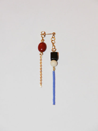 「Chinoiserie」Sandalwood Beaded Long Earrings - Lumivault