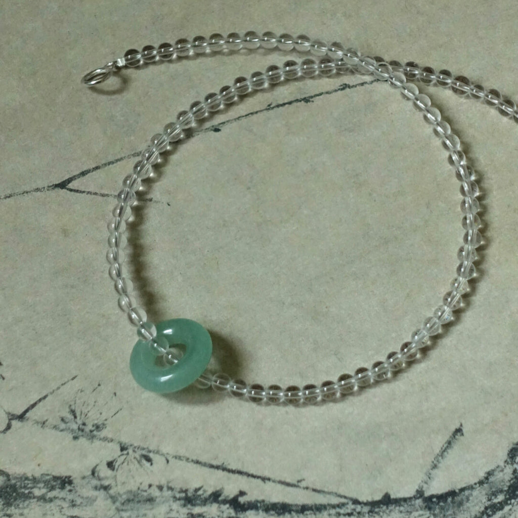「Chinoiserie」White Crystal Aventurine Necklace,Lumivault.