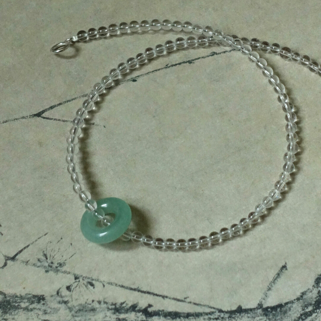 「Chinoiserie」White Crystal Aventurine Necklace,Lumivault.
