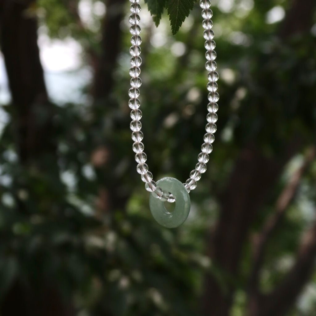 「Chinoiserie」White Crystal Aventurine Necklace,Lumivault.