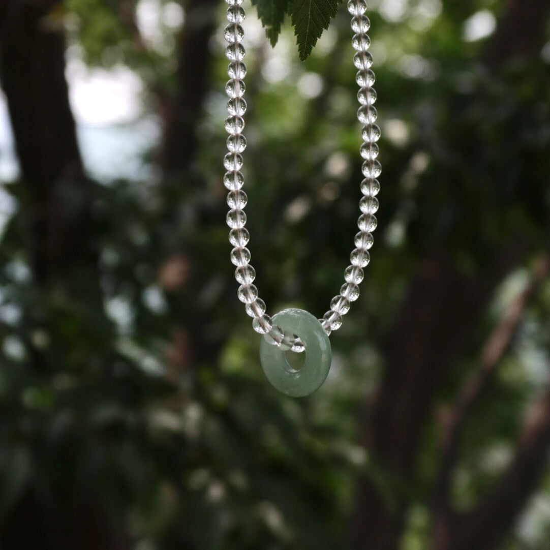 「Chinoiserie」White Crystal Aventurine Necklace,Lumivault.