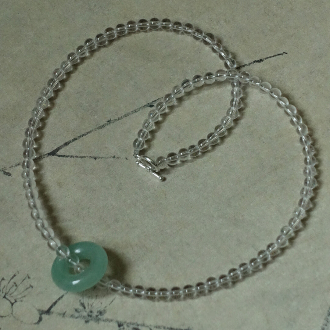 「Chinoiserie」White Crystal Aventurine Necklace,Lumivault.