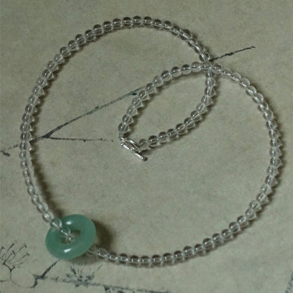 「Chinoiserie」White Crystal Aventurine Necklace - Lumivault