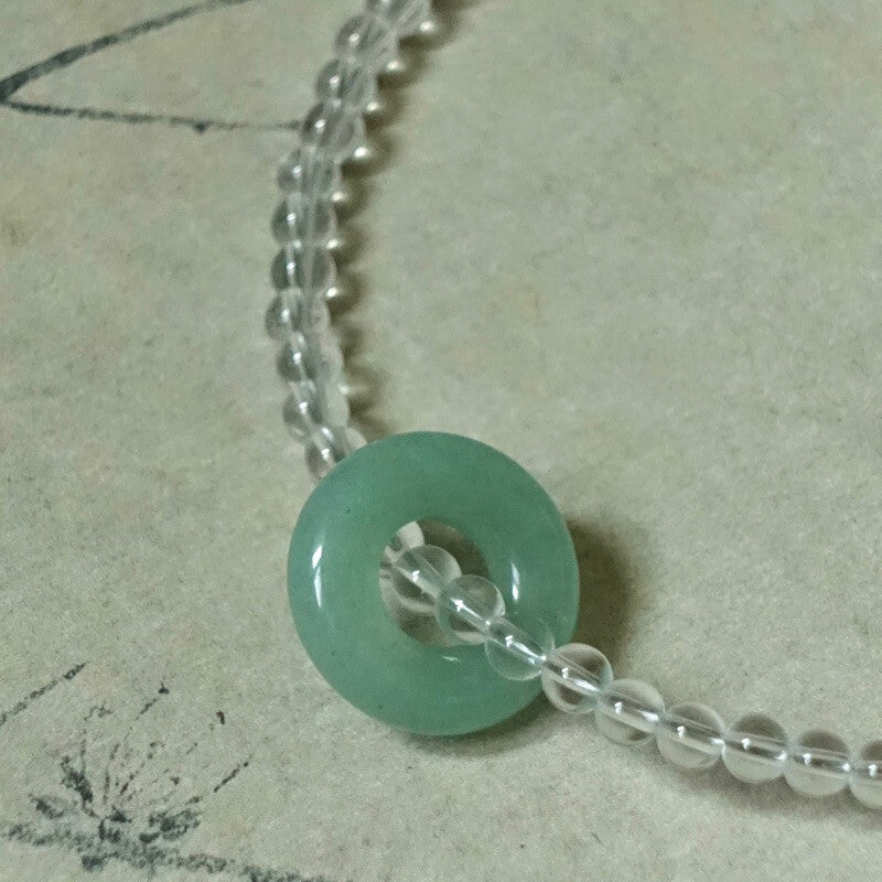 「Chinoiserie」White Crystal Aventurine Necklace,Lumivault.