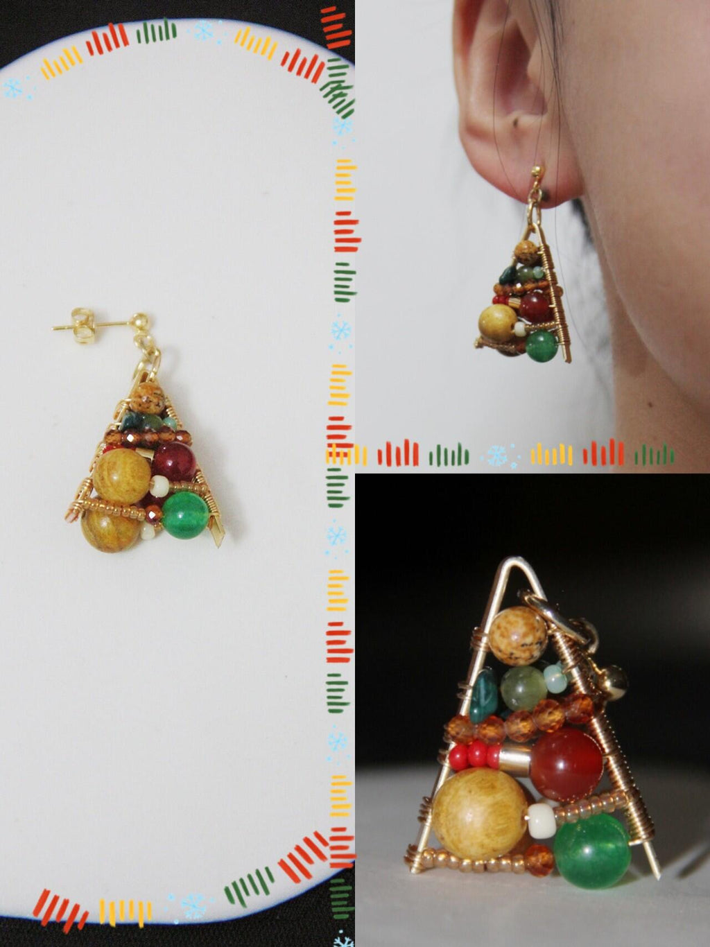 Christmas Tree Earrings,Lumivault.