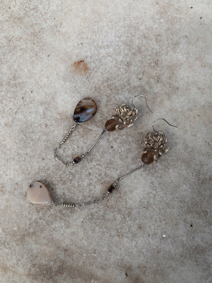 Chrysanthemum Beaded Long Earrings