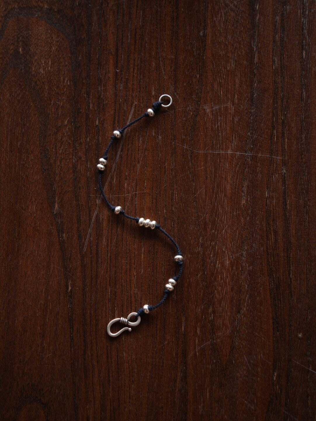 Clusters of Stars Silver Beads Braided Bracelet,Lumivault.